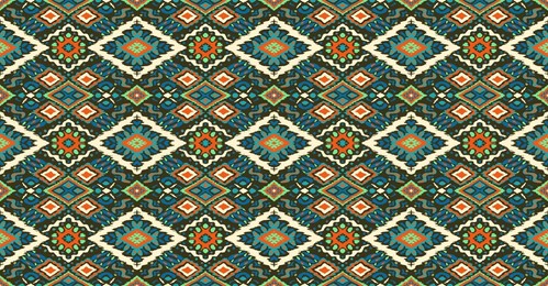 ikat geometric folklore ornament with diamonds. tribal ethnic vector texture. seamless striped pattern in aztec style. folk embroidery. indian, scandinavian, gypsy, mexican, african rug.