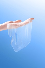 blue background transparent skin care facial mask cloth