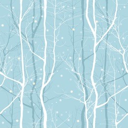 seamless ornament with winter trees