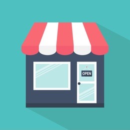 store icon. shop icon. flat design. vector illustration