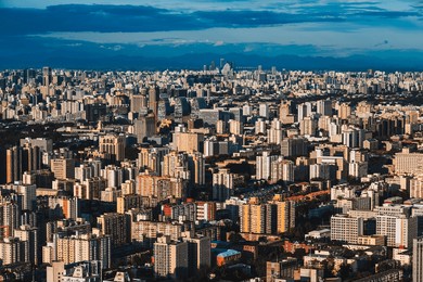 skyline of beijing city, china