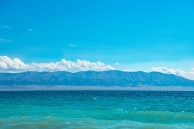 sailimu lake scenery in xinjiang, china