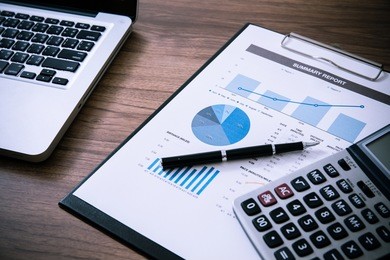 showing business and financial report. accounting