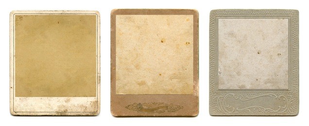 vintage photo frames on white background