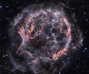 baby cas a supernova remnant in the constellation cassiopeia.