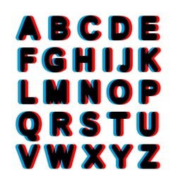 bold stereo alphabet