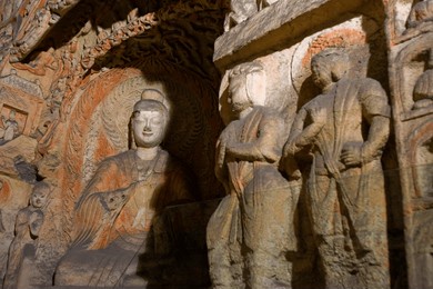 yungang grottoes in shanxi province, china, landmark, travel, history