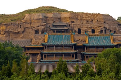 yungang grottoes in shanxi province, china, famous, travel, landmark