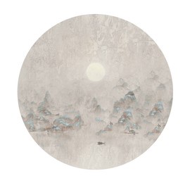 elegant artistic conception, ink wash landscape painting background