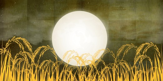 rice autumn countryside landscape background