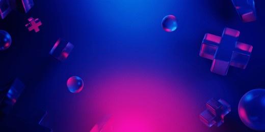 3d illustration rendering of gaming abstract background in scifi cyberpunk style and neon stage display showcase