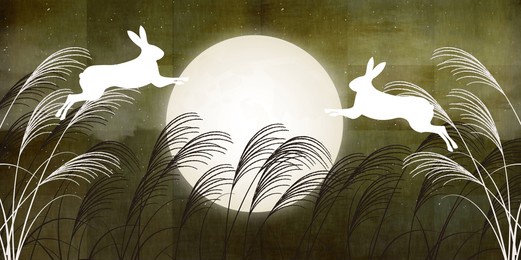 otsukimi fifteen nights autumn background