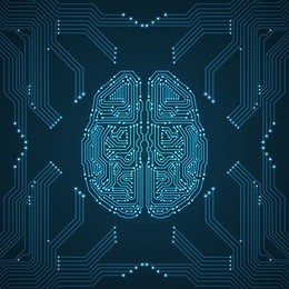 brain with circuit board texture. digital concept. digitally background. eps10 vector