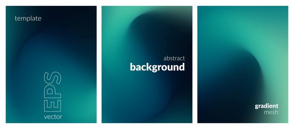 abstract liquid background set. gradient mesh. effect dark color blend. blurred fluid colorful mix. modern design template for web covers, ad banners, posters, brochures, flyers. vector image eps