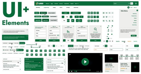 these graphic components provide a comprehensive approach to the development of interfaces that meet modern requirements for functionality and aesthetics in internet resources.