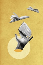 human hand with open book. reading apps