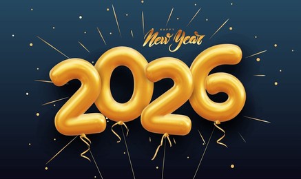 orange 3d number 2026 balloon realistic helium gold balloons. coupon design party. 3d number golden 2026 sale off discount promotion made of realistic confetti foil 3d orange helium balloon vector.