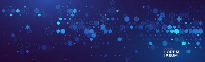 abstract digital blue hexagons business or science background. medical research or tech innovation online webinar presentation event. conference or forum vector illustration backdrop.