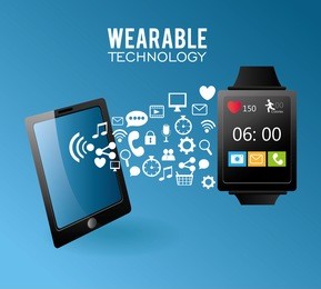 technology design over blue background ,vector illustration.
