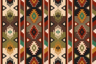 native american geometric ethnic pattern, seamless pattern of the navajo tribe. seamless vector pattern, seamless mexican rug, woven carpet. folk embroidery, bohemian, aztec style.	