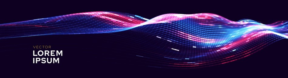 cyber big data flow particles tech business or science background. medical research or tech innovation online webinar presentation event. conference or forum vector illustration backdrop.