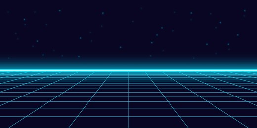 arcade retro game .pixel art background.8 bit game.retro game. for game assets in vector illustrations.retro futurism sci-fi background. glowing neon grid.and stars from vintage arcade comp	