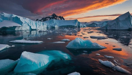the arctic's twilight glow on ice: ephemeral beauty signals climate's poignant shifts