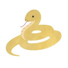 illustration of gold snake, vector illustration