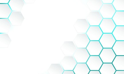 futuristic abstract tech white 3d hexagon background. medicine and biotechnology. vector stock illustration.