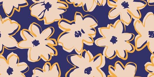 exotic hand drawn flowers, seamless patterns with florals, these repeated and decorative designs are used for packaging, decorating, interior design, wallpapers, banners, background and more.
