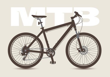 mtb bicycle isolated and monochrome.