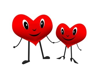 two heart for valentines greeting card