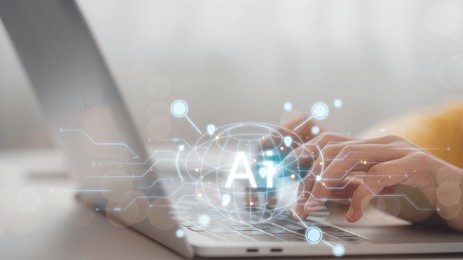 ai or artificial intelligence concept. businessmen using computers use ai to help businesses and used in daily life, digital transformation, internet of things, artificial intelligence brain, a.i.