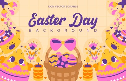 easter day background with patterns vector illustration