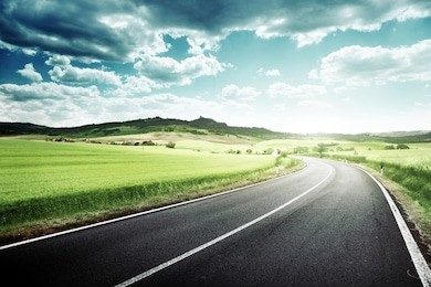 asphalt road in tuscany italy 