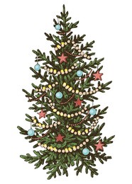 decorated christmas tree vector illustration