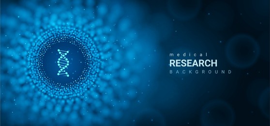 clinic medical research dna background. abstract clinic biology blue technology banner