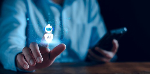 business iot ai automation concept, business man with virtual ai automation connect internet of thing, iot for business in the future, technology ai automation