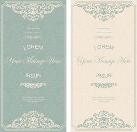 set of antique greeting cards, invitation with victorian ornaments, beautiful, luxury postcards