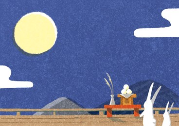 japanese autumn event, full moon in september