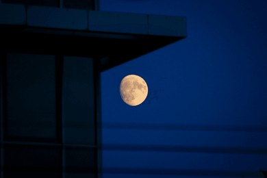 night photo of the moon in bratislava