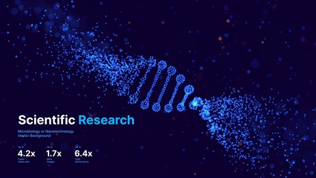 abstract dna molecule helix spiral wave blue background. medical science concept, genetic biotechnology, chemistry biology, dna gene. vector illustration.