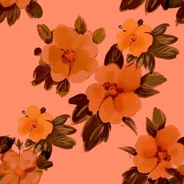 vintage pattern with rose hip flowers. english style. hand drawn illustration. 