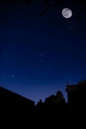 long exposure astrological night sky with a blue hue. 