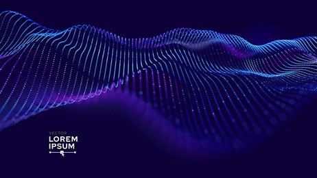 cyber big data flow particles tech business or science background. medical research or tech innovation online webinar presentation event. conference or forum vector illustration backdrop.