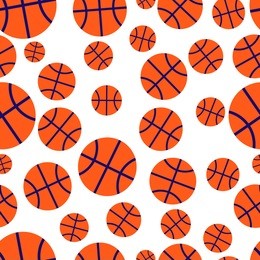 basketball seamless pattern. balls on white background. vector illustration. design element. abstract illustration.