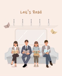reading season autumn illustration, korea
