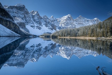beautiful moraine lake in banff national park, alberta, canada