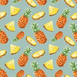 watercolor pineapple pattern