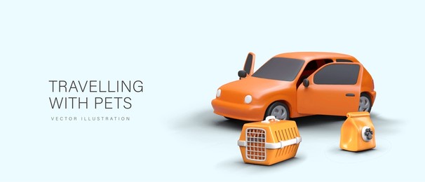 traveling with pets in car. comfortable transportation of furry passengers